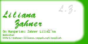 liliana zahner business card